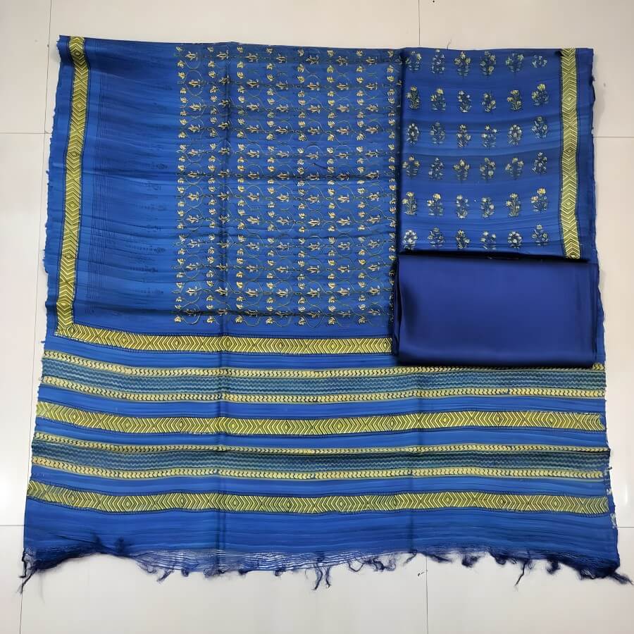 Taskeen + Bhagalpuri + TUSSAR ZOYA  BEIGE & BLUE + BLUE & BEIGE + buy