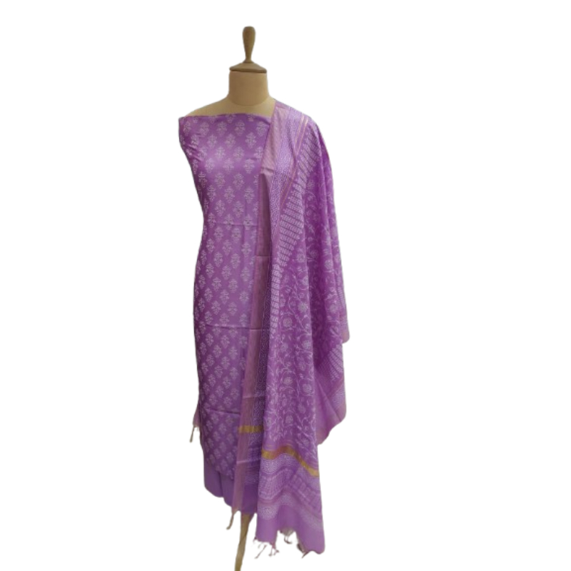 Taskeen + Bhagalpuri + CHANDERI SILK SUIT + SINGLE + buy