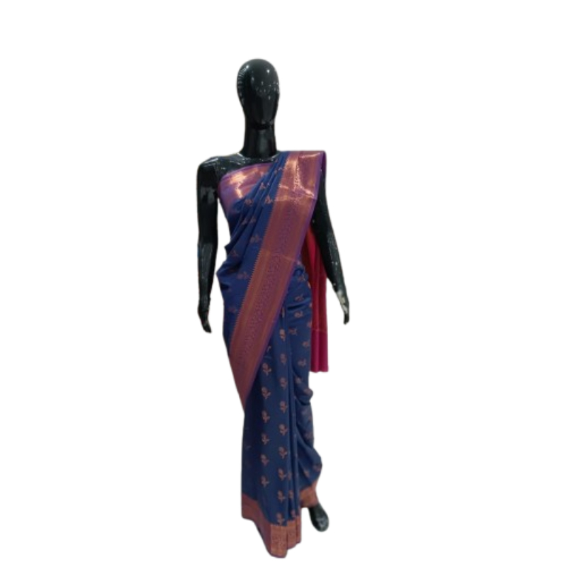 Taskeen + Banarasi + FANCY SILK SAREE BUTI 2 SHADES + SINGLE + buy