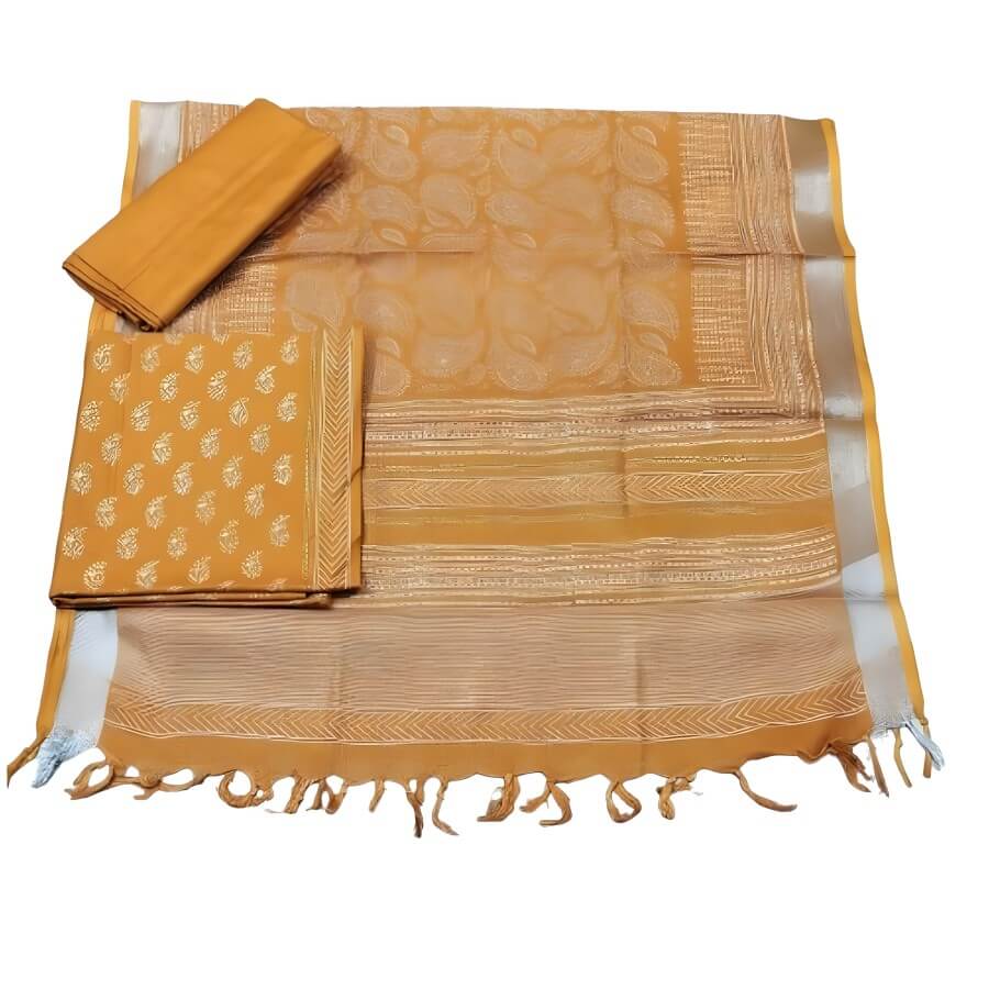 Taskeen + Bhagalpuri + LINEN NIDA YELLOW WHITE + YELLOW WHITE + buy