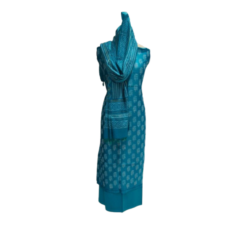 Taskeen + Banarsi Chanderi + CHANDERI SILK SUIT JALPP + SINGLE + buy